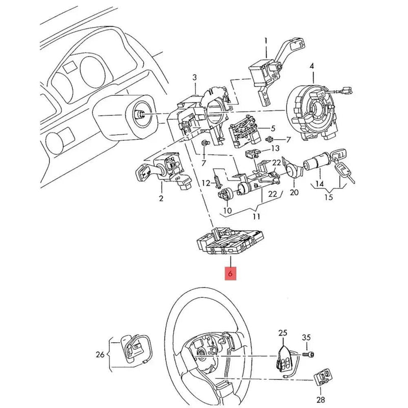 2004-2013 VW Golf Módulo de volante Control de crucero multifunción 1K0953549CH