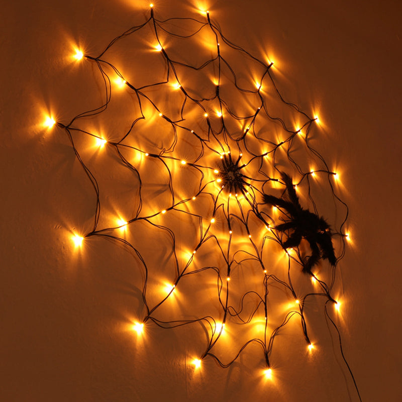 Halloween-koristeet Net Lights Indoor Outdoor Party Garden Decoration + Spider