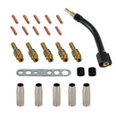 24 stykker 15AK MIG/MAG svejsebrænder kontaktspidsholder gasdyse svanehals dele