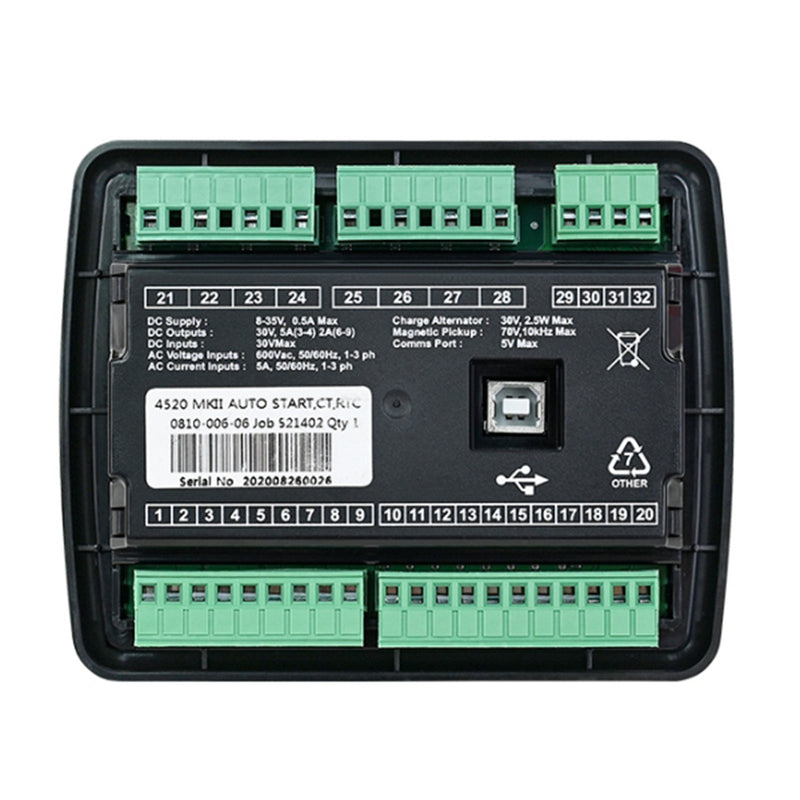 Controlador de generador DSE4520 pantalla LCD tablero de Control de detección de red trifásica