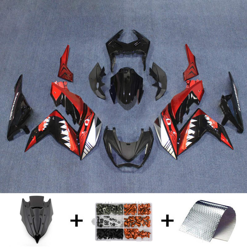 Amotopart kåpa Set för Kawasaki Z250 Z300 2015-2016 Body Plastic ABS