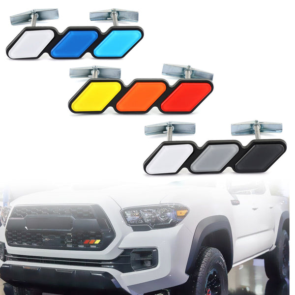 Tri-color 3 grillemblem för Toyota Tacoma 4Runner Tundra Rav4 Highlander Generic