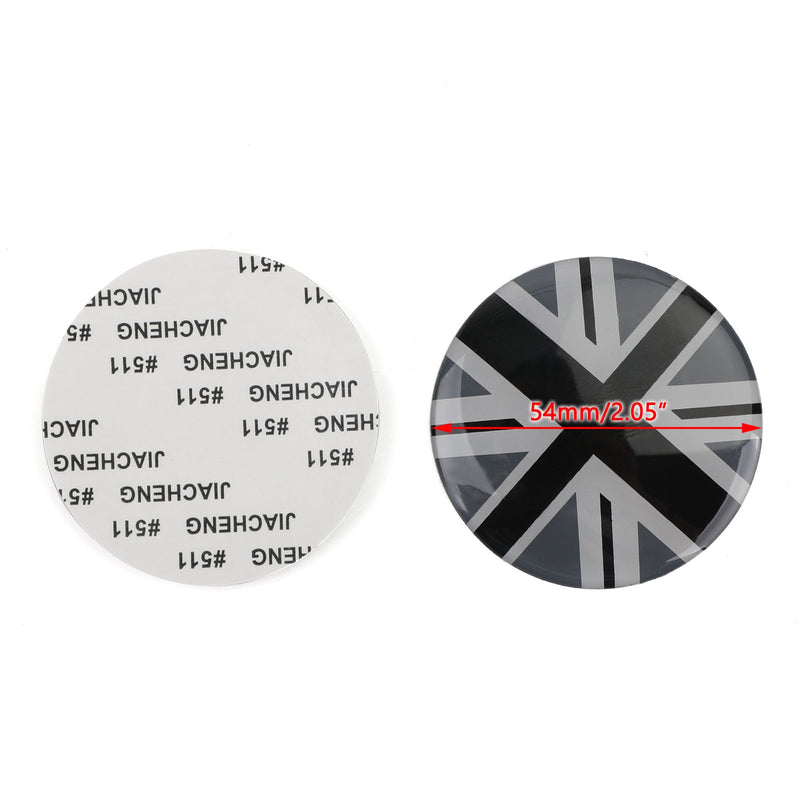 Black Union Jack UK Flag Wheel Hub Cap Emblem Badge Sticker for Mini Cooper Generic