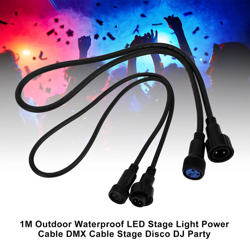 1M wasserdichtes LED-Bühnenlicht-Stromkabel für den Außenbereich DMX-Kabel Bühnendisco DJ-Party