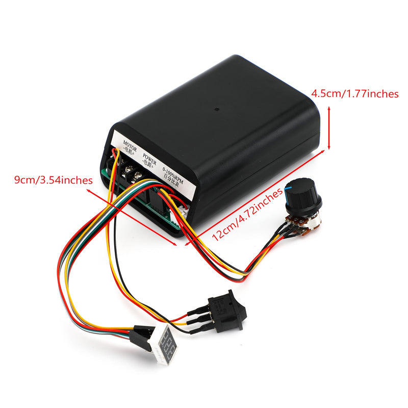 DC10-55V 40A PWM-Motor Schrittless Variabler Controller CW CCW Reversible Switch