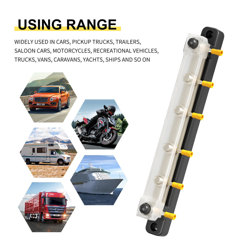 2/4/6/12-Wege-Auto-Sammelschienenblock-Staubschutz-Verteilerterminal für Auto-Marine