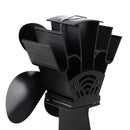 4 blader Varmedrevet komfyrvifte Vedbrenner Peis Drivstoffbesparende Eco