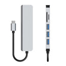 6 em 1 USB-C Tipo C Saída HD 4K USB 3.0 HD Adaptador HUB Doca multifuncional