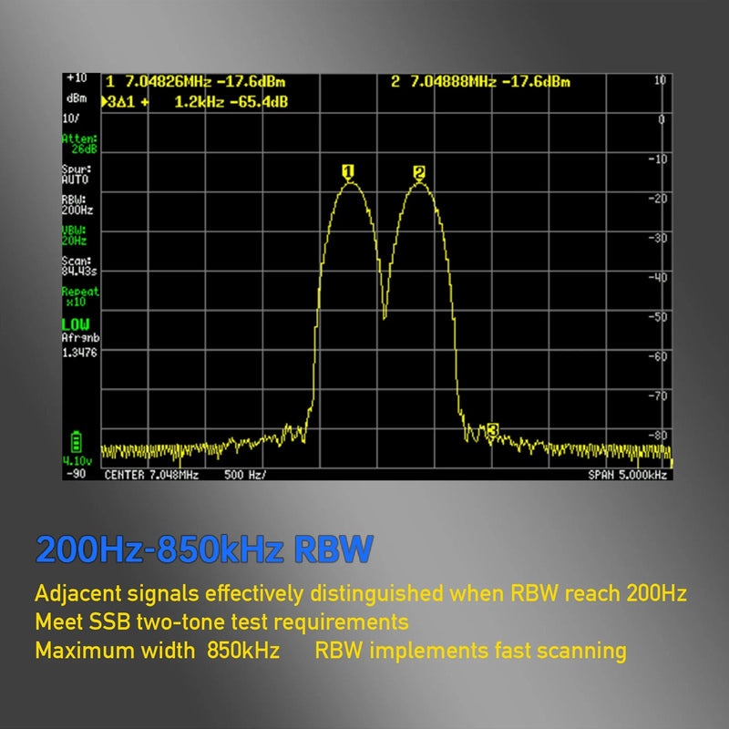 4" LCD-kosketus TinySA ULTRA Handheld Tiny Spectrum Analyzer 100K-5.3GHz