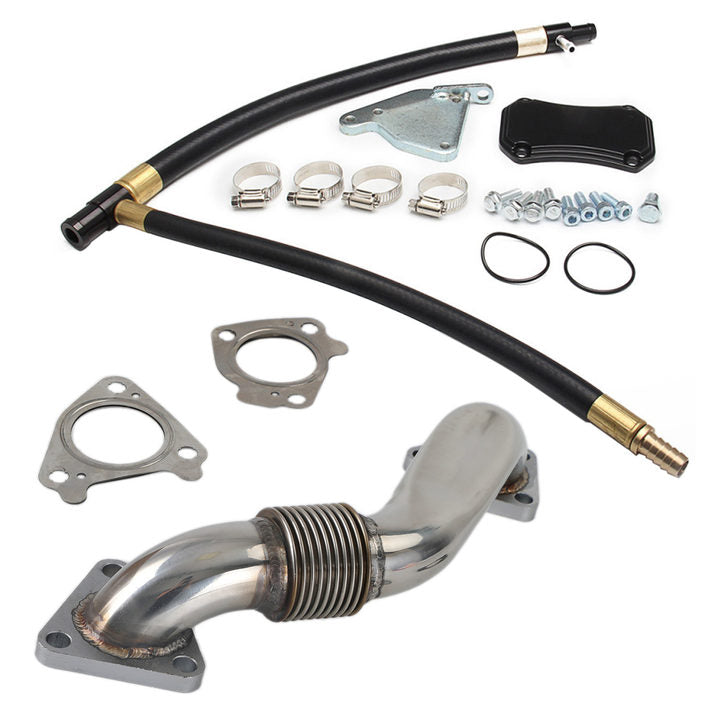 2011-2015 GMC Chevy 6.6L Duramax Diesel EGR Kit de carrera de eliminación y enfriamiento con tubo ascendente