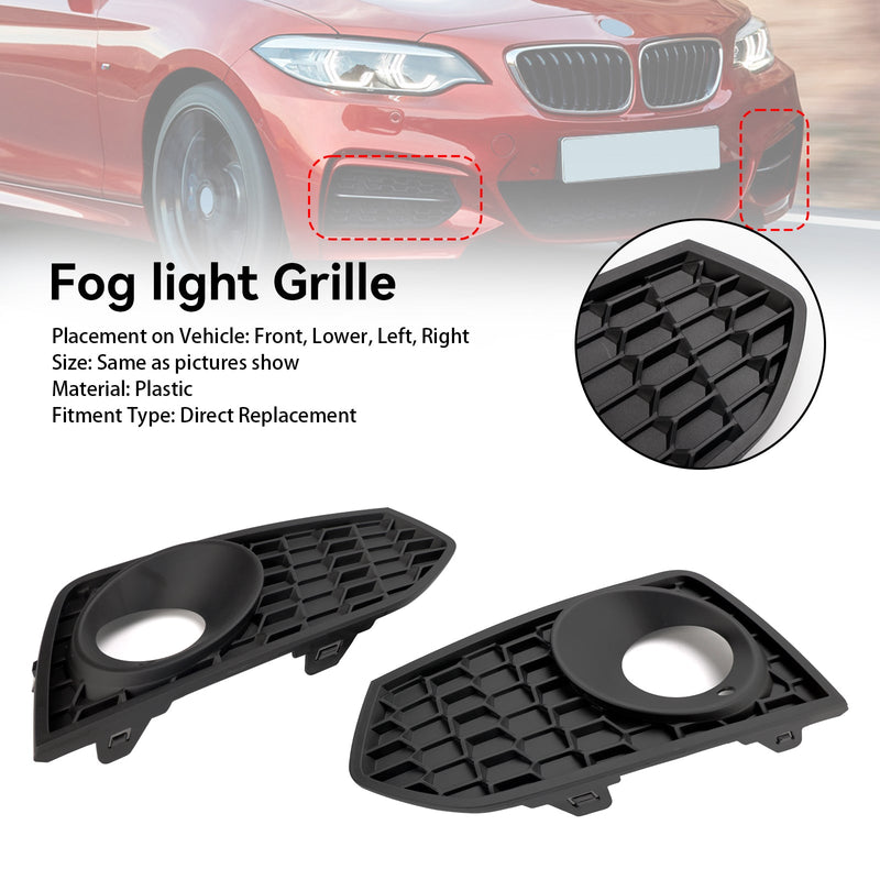 BMW 2-serie F22 F23 M Sport 2STK Frontfanger Tåkelys Grill Grill.