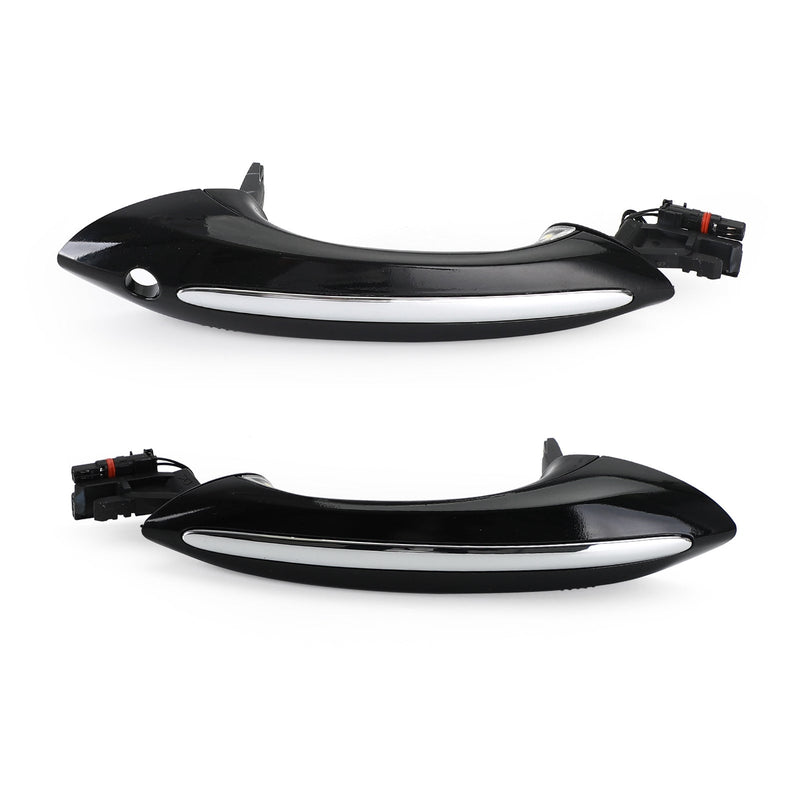 Maçaneta externa preta esquerda + direita 51217231931/51217231934 para BMW F10 F01 genérico