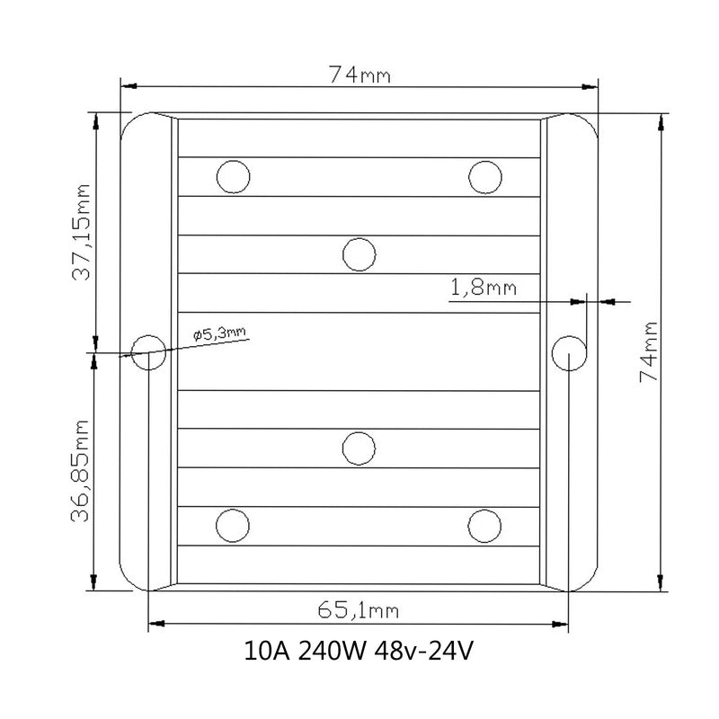 48V 10A Step to 24V DC-DC Regulador de redução de tensão 240W