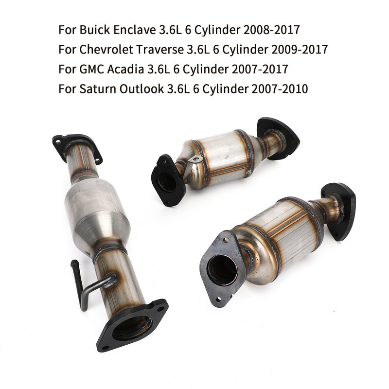 2007-2010 Saturn Outlook 3.6L 6 cilindros todos los 3 convertidor catalítico trasero izquierdo derecho