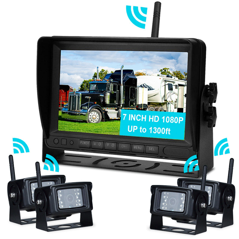 Drahtloses AHD 1080P-Rückfahrkamera-Set mit 7-Zoll-Display für LKW-Anhänger