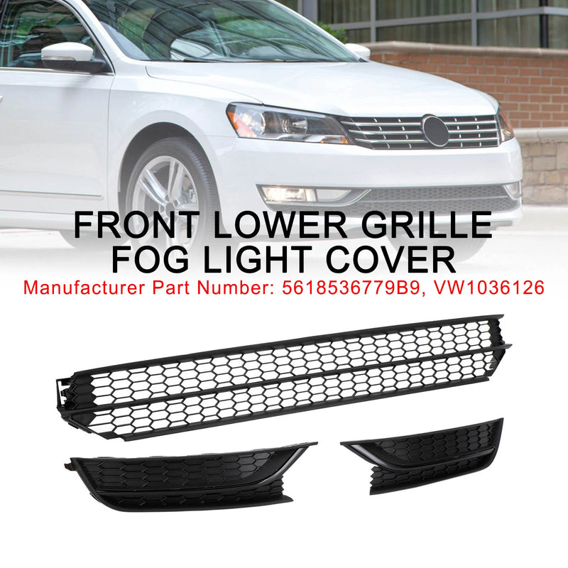 Volkswagen Passat 2012-2015 Front støtfanger Nedre Grill Grill Tåkelys Deksel