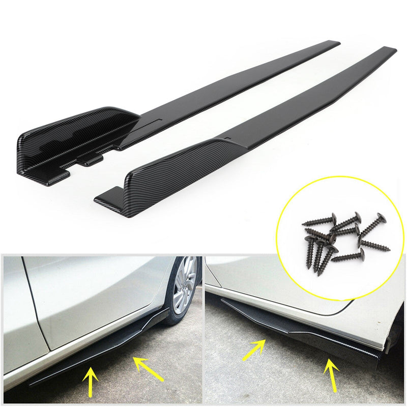 Par de faldas laterales de fibra de carbono para coche, difusor divisor de balancín, alas genéricas, 120cm