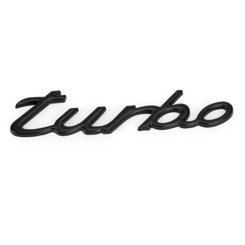 3D Bildekalplätering Metal Turbo Logo Emblem Badge Svart