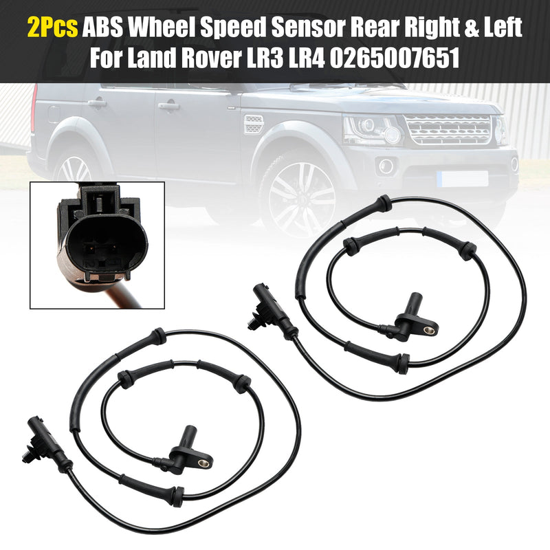 Sensor de velocidade da roda ABS de 2 peças traseiro direito e esquerdo para Land Rover LR3 LR4 0265007651