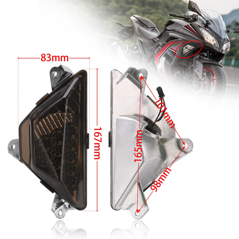 Lâmpada de pisca LED frontal para motocicleta para KAWASAKI NINJA 250 300 2013-2016 genérico