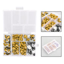 Kit de pernos de ajuste de parabrisas para motocicleta, 158 Uds., tornillo de Clip de sujeción dorado