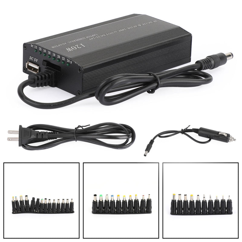 Universal 120W Car Home 34 tips Strømforsyning Adapter Lader for bærbar PC