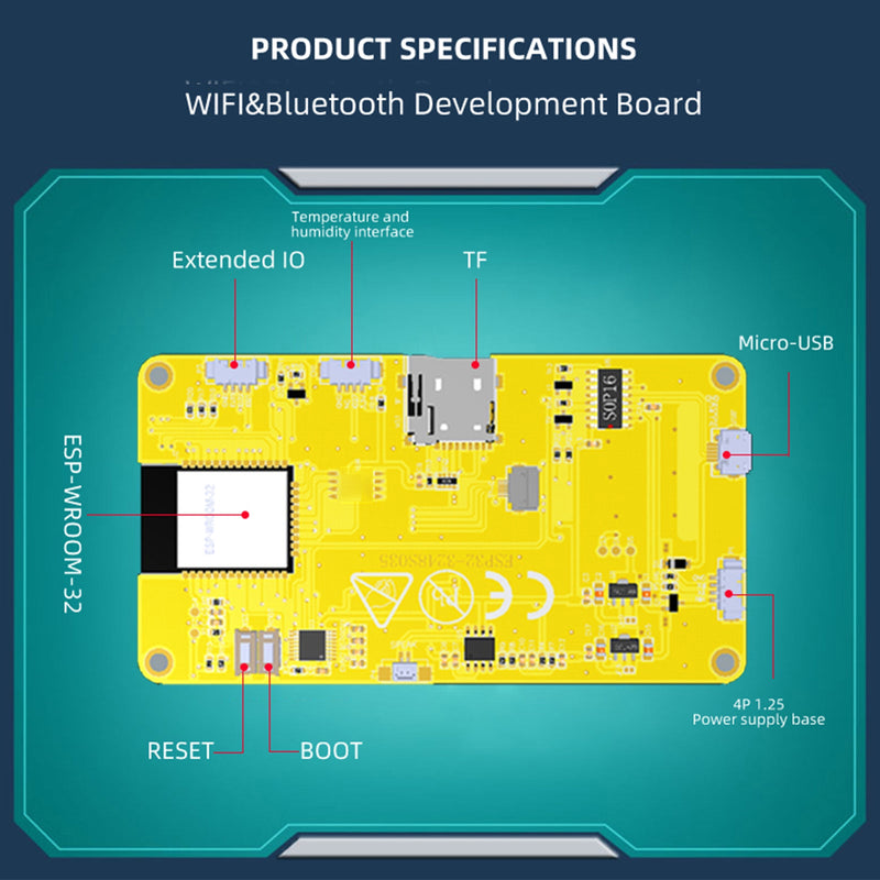 Placa de desarrollo ESP32 WiFi Bluetooth 2,8 "240*320 pantalla táctil LVGL