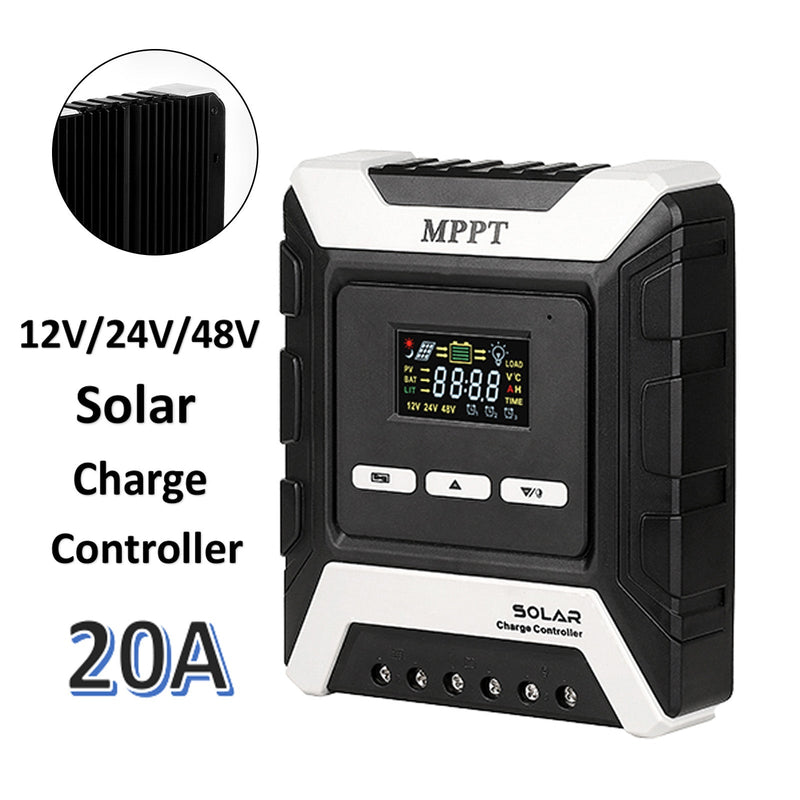 12/24/48V 20A MPPT Panel Controlador de Carga Solar Regulador de Batería Dual USB