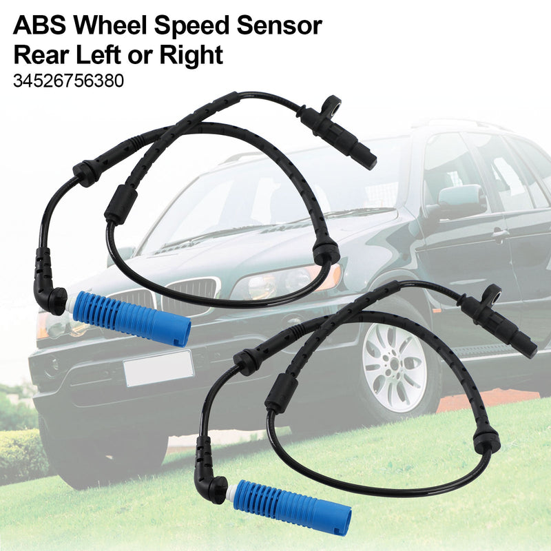 2 Stück ABS Raddrehzahlsensor hinten links und rechts für BMW E53 X5 2000-2006 34526756380 Generic