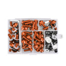 158x Kit de tornillos de Clip potenciador naranja para motocicleta, Perno de parabrisas Universal