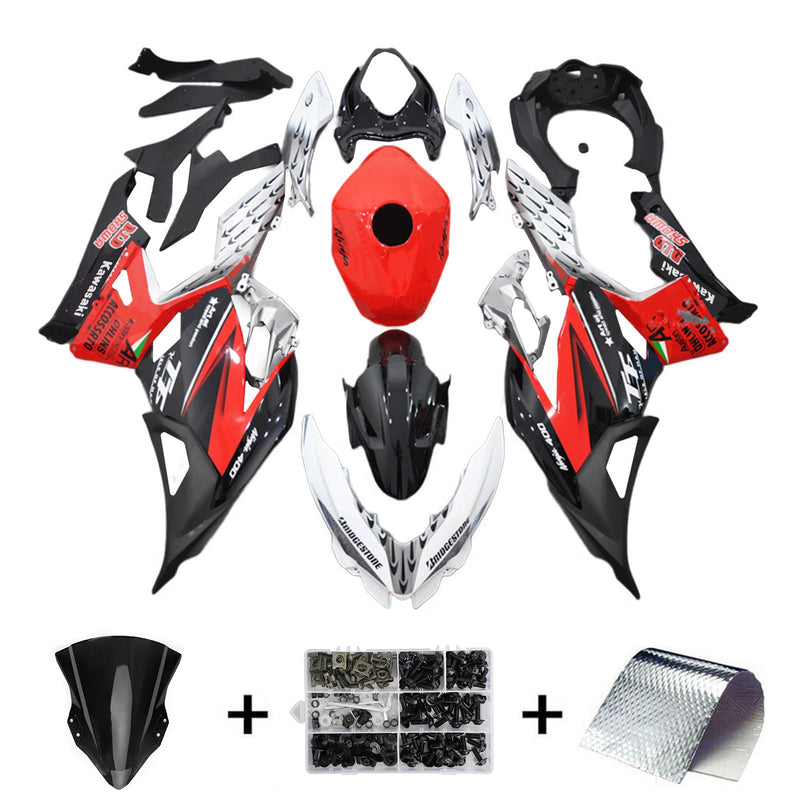 Kit de carenagem Amotopart para Kawasaki EX400 Ninja400 2018-2023 corpo de plástico ABS