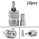 10 stk. konnektor UHF hun SO239 Jack Vindue Crimp RG58 RG142 LMR195 RG400 kabel