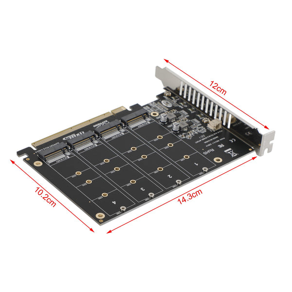 Tarjeta de expansión adaptadora M.2 NVME SSD a PCI-E 4.0 X16 compatible con PH44 2280 2242