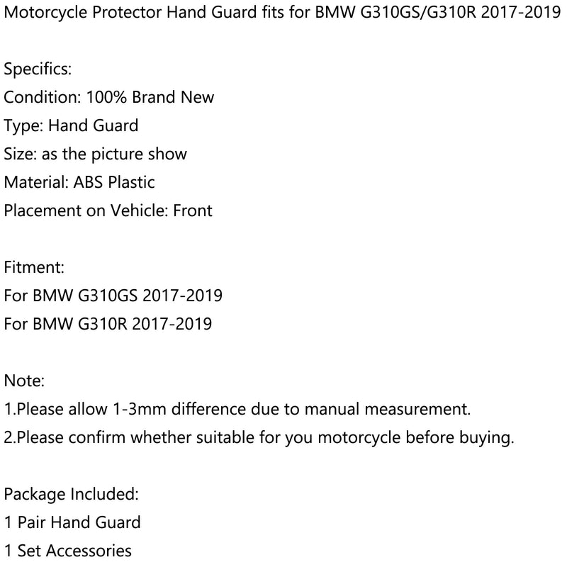 Motorcykelskydd handskydd för BMW G310GS/G310R 2017-2019 för BMW G310GS/G310R 2017-2019