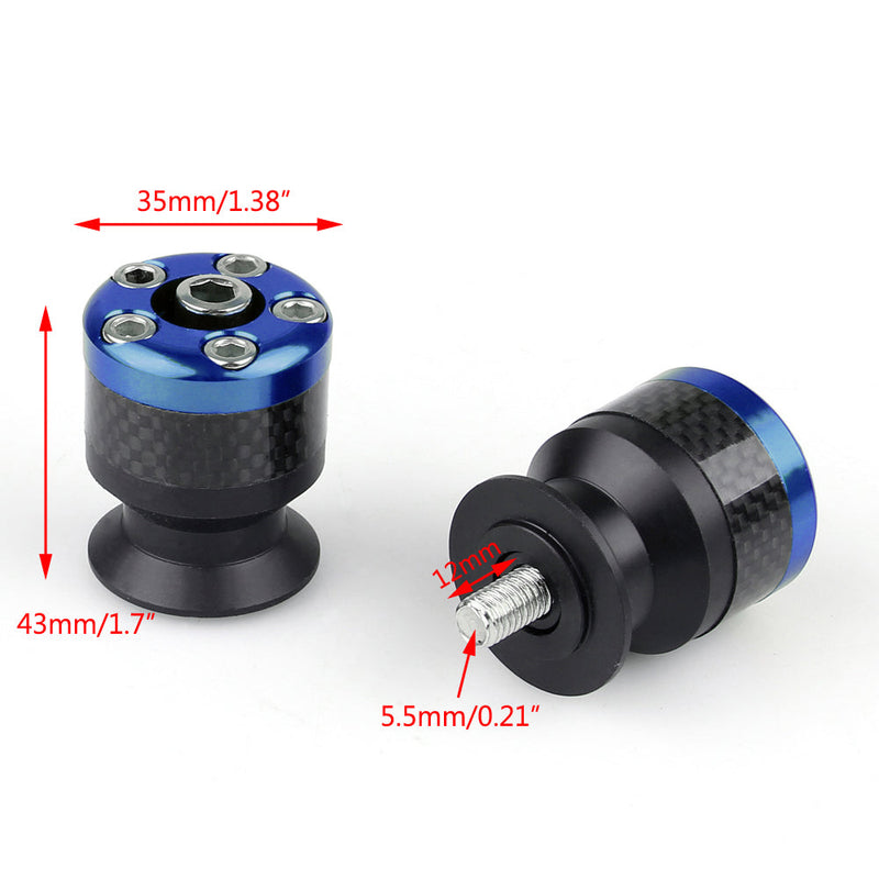 Universal Motorcykel CNC kolfiber 6mm Swingarm Slider Spools