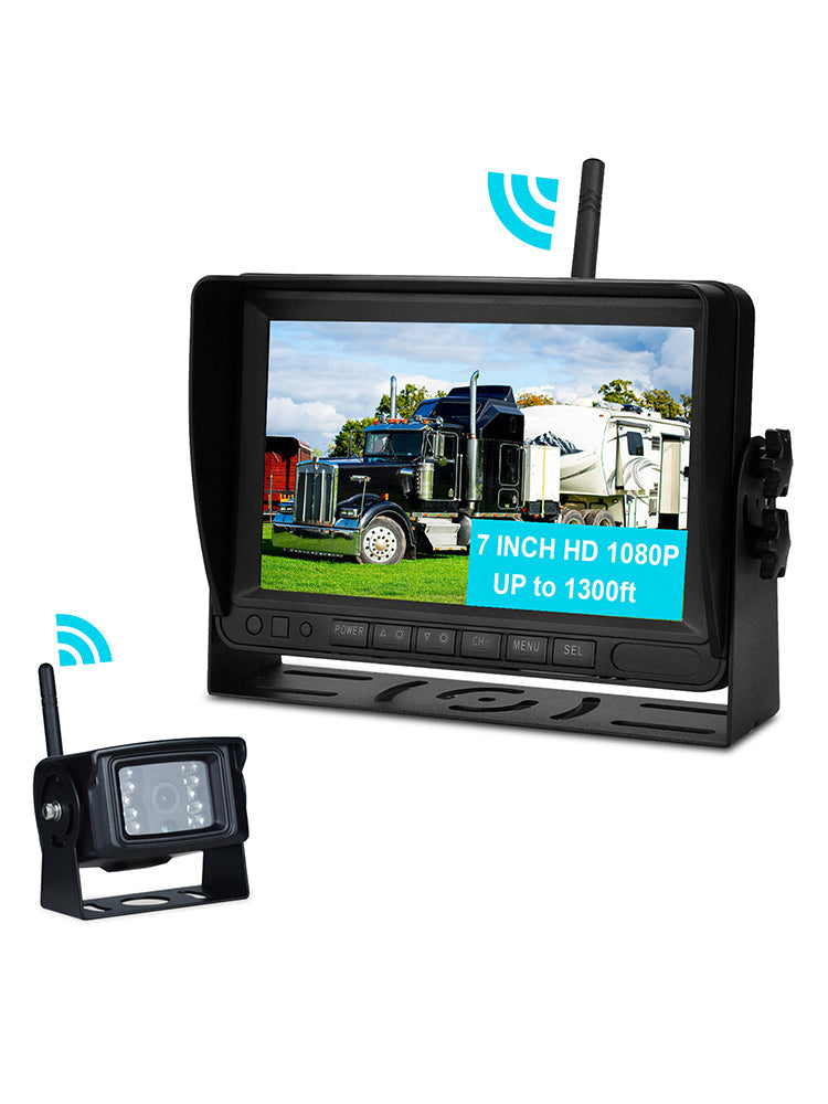 7" kabelloses AHD 1080P Display 1CH Rückfahrkamera-Set für LKW-Anhänger