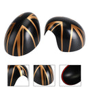 UK Flag Rückspiegelabdeckung für MINI Cooper Hardtop F55 F56 Schwarz/Gold Generic