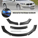 4-delers Universal Car Front Bumper Lip Body Set Splitter Diffuser Protector Black