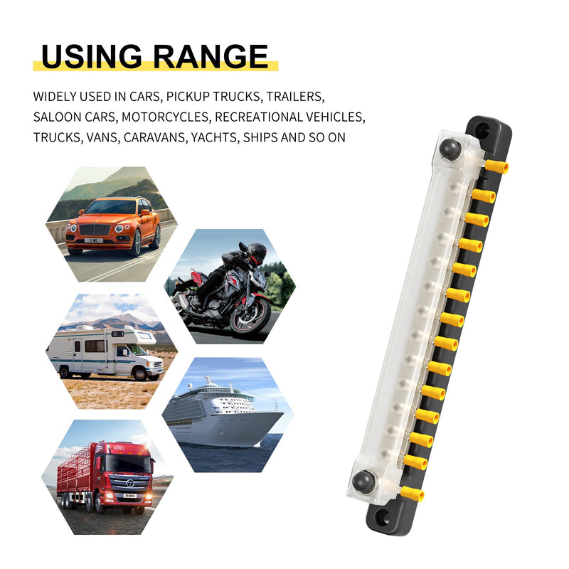 2/4/6/12-Wege-Auto-Sammelschienenblock-Staubschutz-Verteilerterminal für Auto-Marine