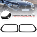 2018–2023 BMW X2 Serie F39 schwarz glänzend Frontstoßstangen-Grillrahmen-Abdeckung