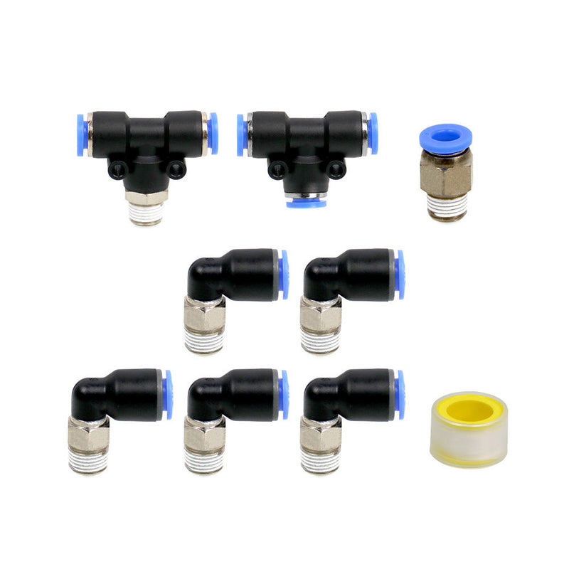 Kit de conector de vácuo preto PUSH LOCK Turbo Wastegate e solenóide para veículos turbo genéricos