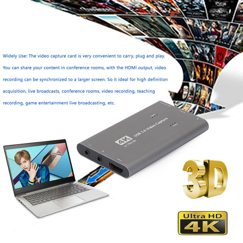 4K 1080p 60fps HD zu USB 3.0 Video Capture Card Game Live Recorder Plug and Play