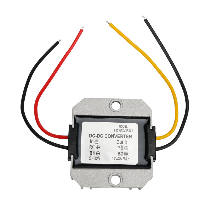 Vattentät DC (5-32V) till 12V 2/3A spänningsomvandlare regulator