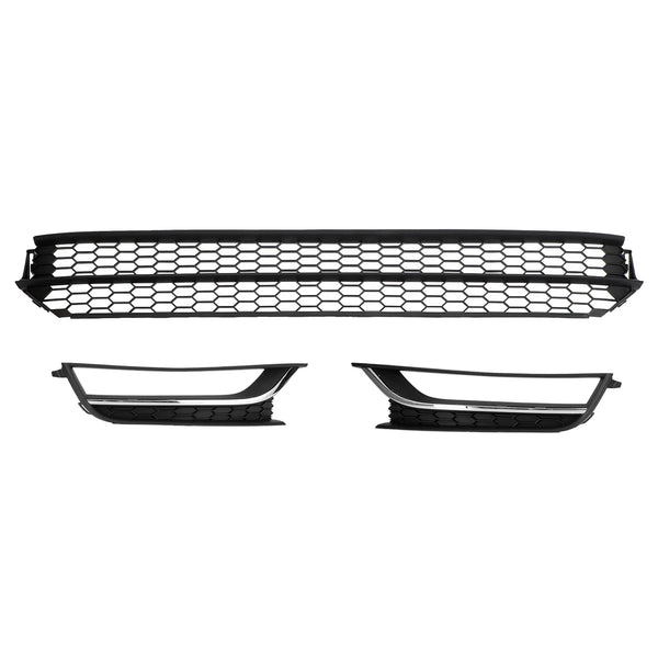 VW Passat 2012-2015 Kühlergrill vorne unten Grill Nebelscheinwerferabdeckung Schwarz &amp; Chrom