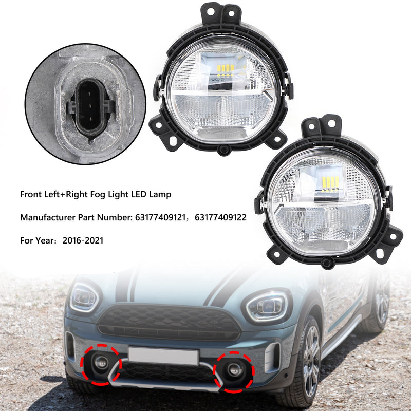 Faróis de nevoeiro esquerdo e direito do pára-choques dianteiro para BMW Mini Countryman F60 2016-2021 genérico