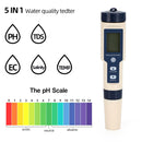 5in1 PH/TDS/EC/Salzgehalt/Temperatur Digital Water Quality Tester Meter Test Tool