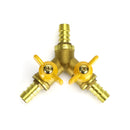 Y-formet 3/8 tommer ID slangestik type 3-vejs messing afspærringsventil