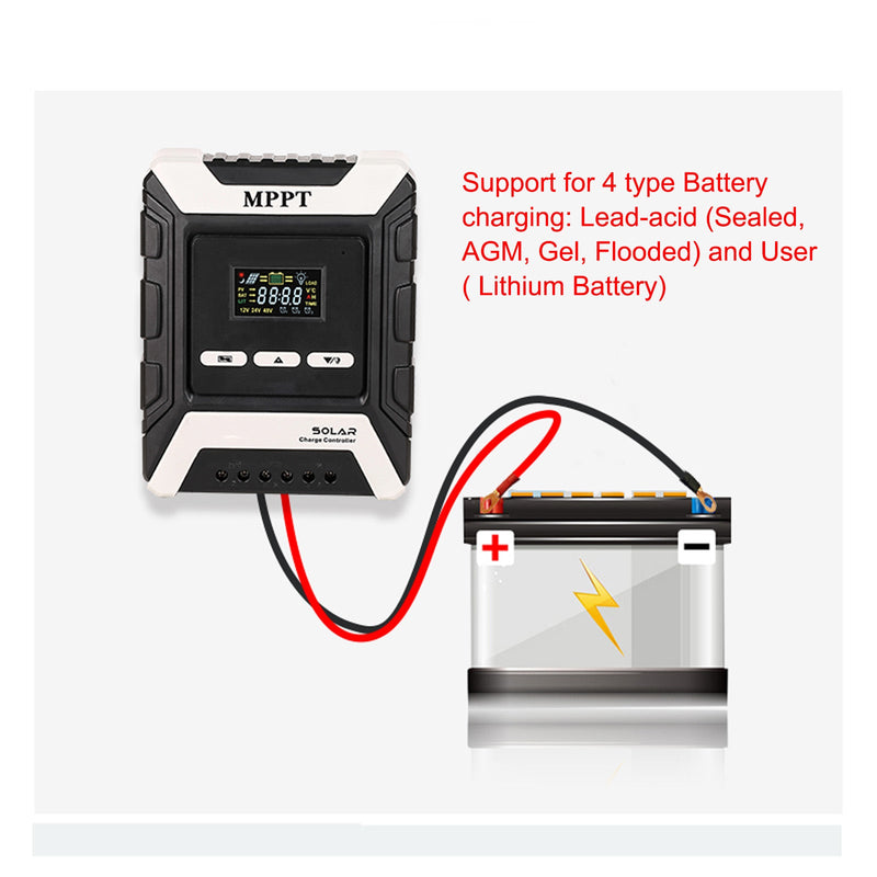 12/24/48 V 30A MPPT Solar Ladungsregler Batterie -Batterie -Regler Dual USB