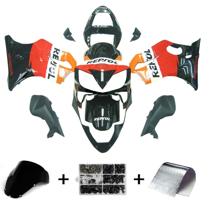 Amotopart Honda CBR600 F4i 2001-2003 Juego de carenado Cuerpo Plástico ABS