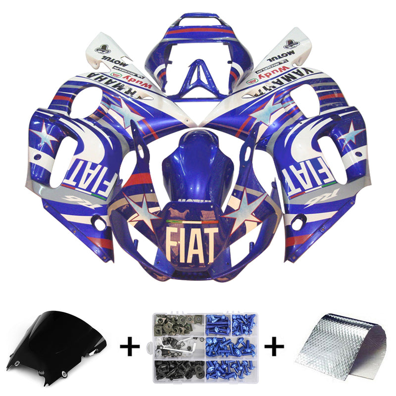 Amotopart Verkleidungsset für Yamaha YZF 600 R6 1998–2002, Karosserie, Kunststoff, ABS